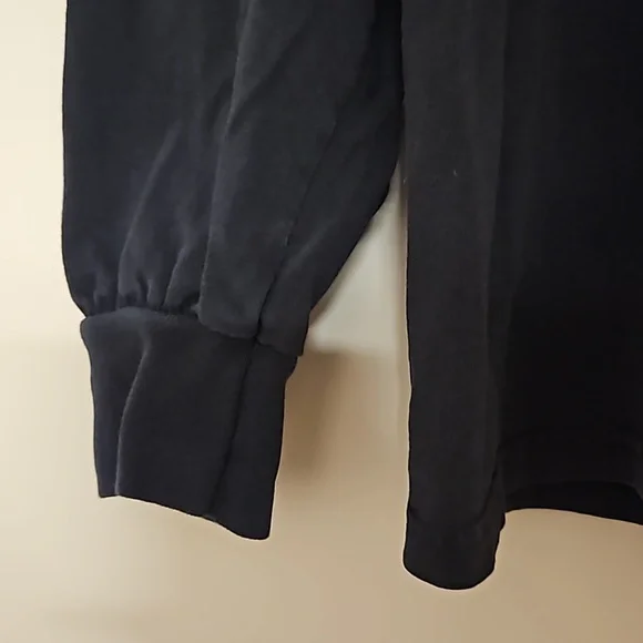 Merrill Lynch logo on arm navy blue long sleeve graphic tee Lg. Read for cond. - Picture 8 of 9